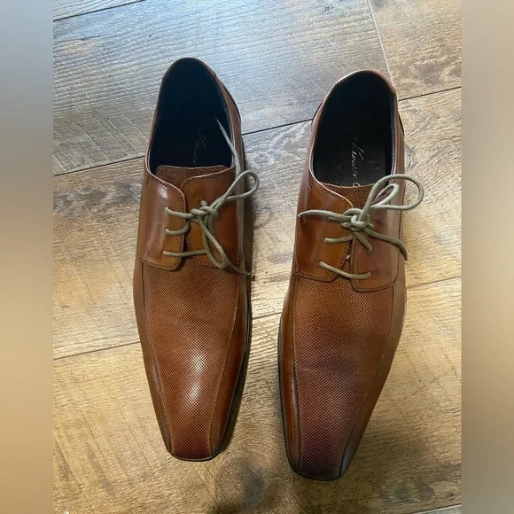 Kenneth Cole Regal Walk Cognac Leather Men's Shoes Size 11 - Picture 1 of 5